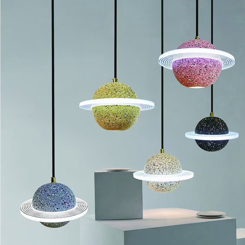 Luz de cemento de cemento de iluminación de colgante de forma esférica de estilo moderno para dormitorio