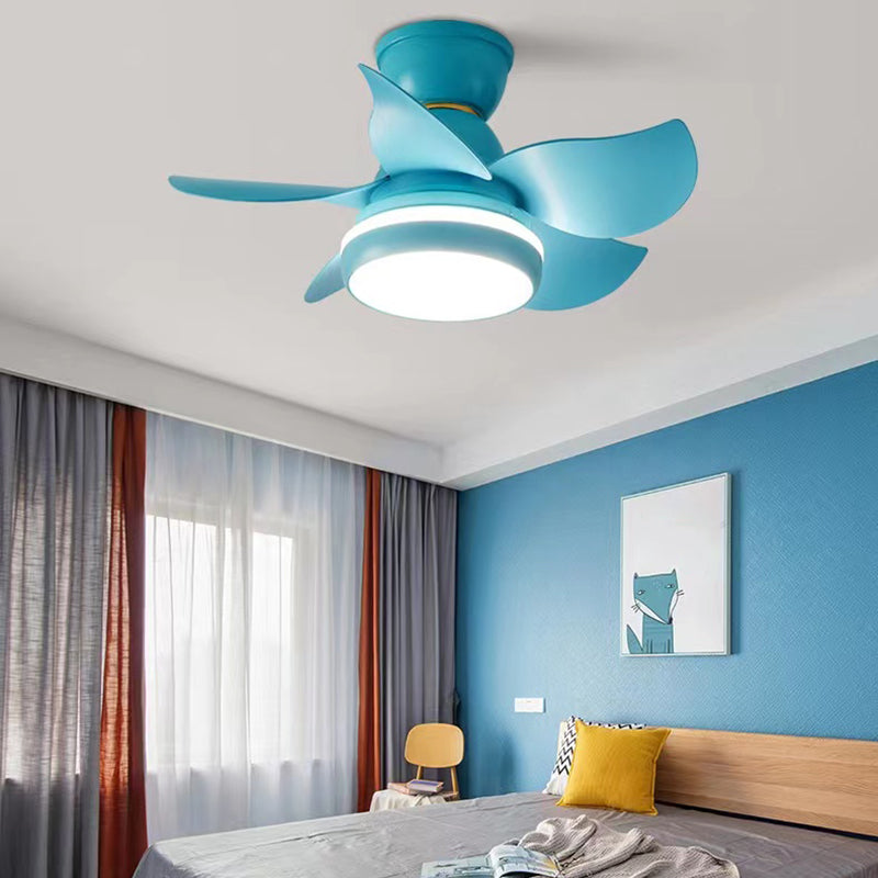 Ventola a soffitto leggero a led metallo moderno a sfioramento per bambini camera da letto