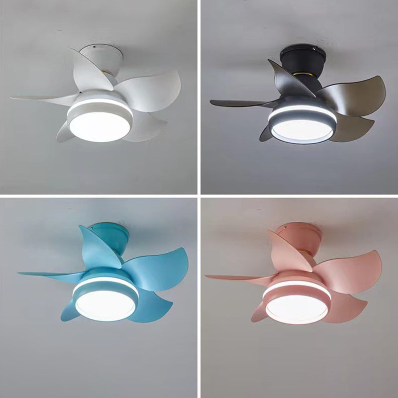 Ventola a soffitto leggero a led metallo moderno a sfioramento per bambini camera da letto