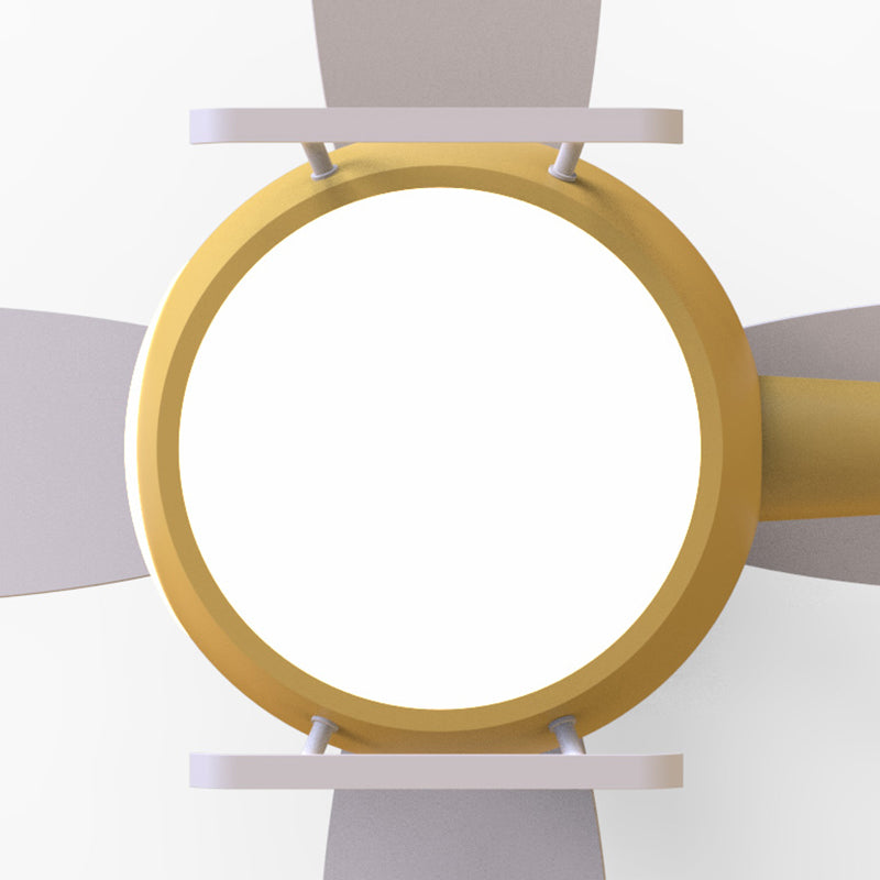 Metal Plane Shape Ceiling Fans Kid Style Multi-Lights Ceiling Fan Lamp Fixture