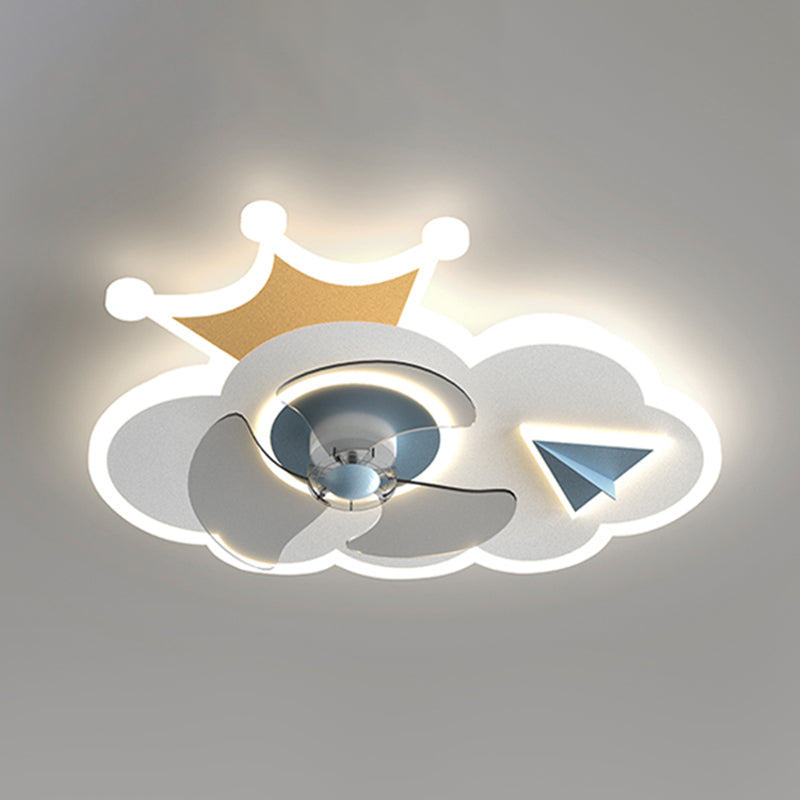 Metal Forma unica ventilatori per bambini in stile per bambini Multi-Lights Aibello del ventilatore a soffitto