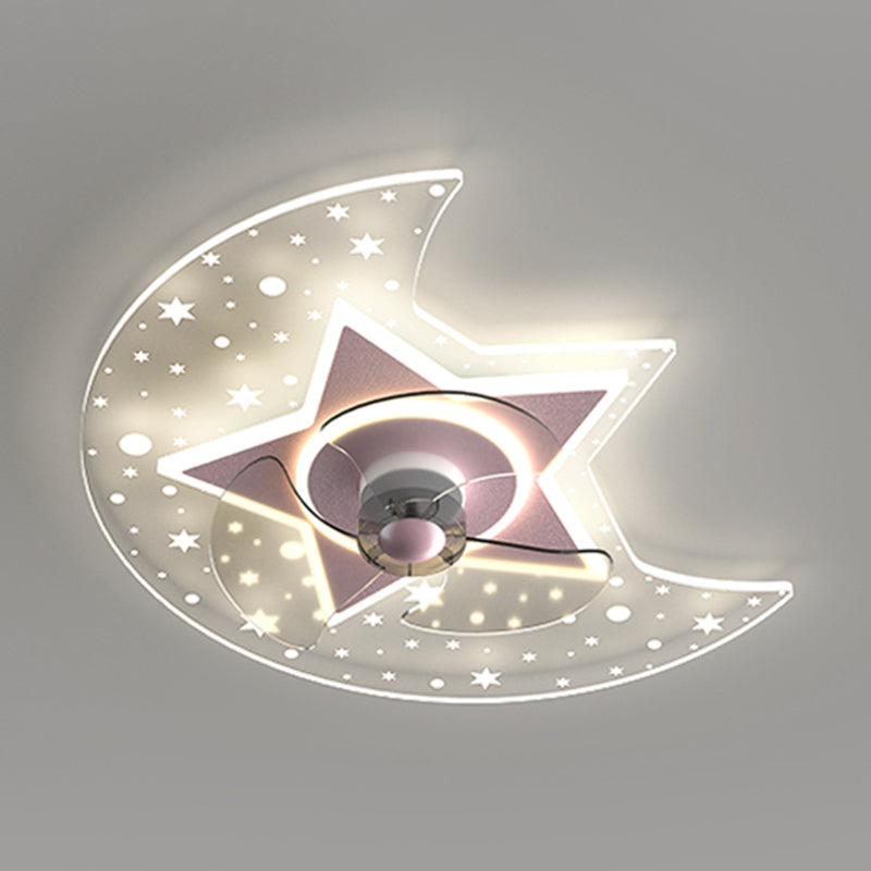 Metal Forma unica ventilatori per bambini in stile per bambini Multi-Lights Aibello del ventilatore a soffitto