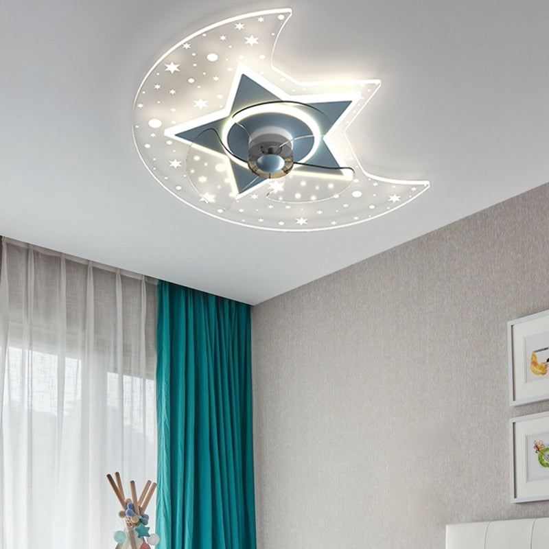 Metal Forma unica ventilatori per bambini in stile per bambini Multi-Lights Aibello del ventilatore a soffitto