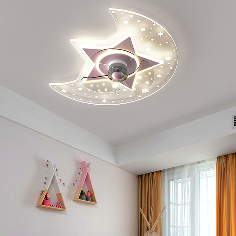 Metal Forma unica ventilatori per bambini in stile per bambini Multi-Lights Aibello del ventilatore a soffitto