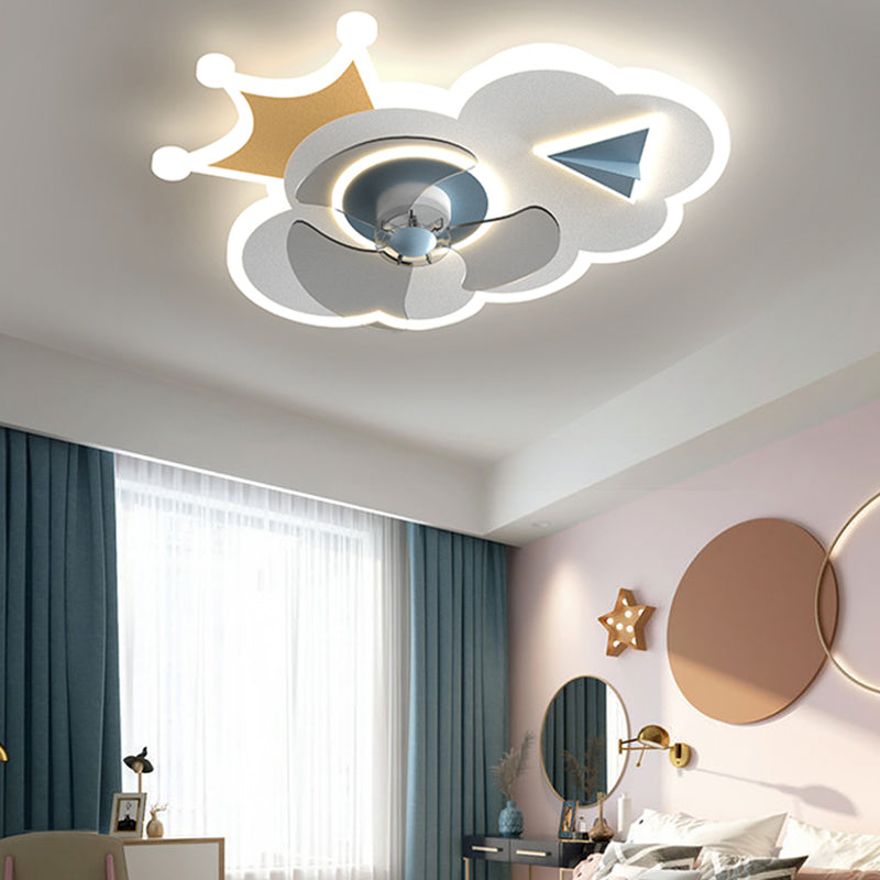Metal Forma unica ventilatori per bambini in stile per bambini Multi-Lights Aibello del ventilatore a soffitto
