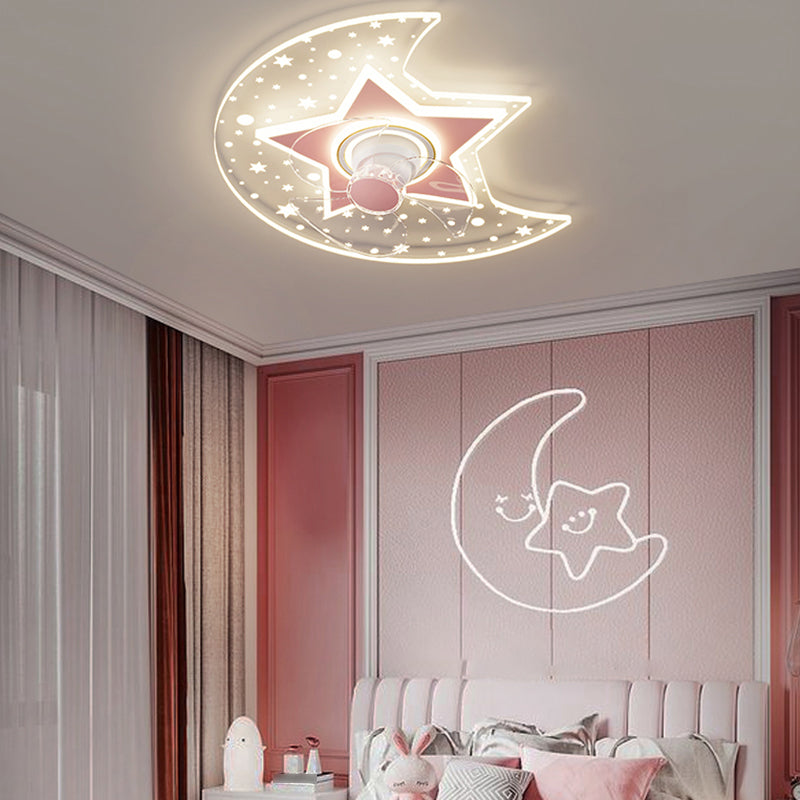 Metal Forma unica ventilatori per bambini in stile per bambini Multi-Lights Aibello del ventilatore a soffitto