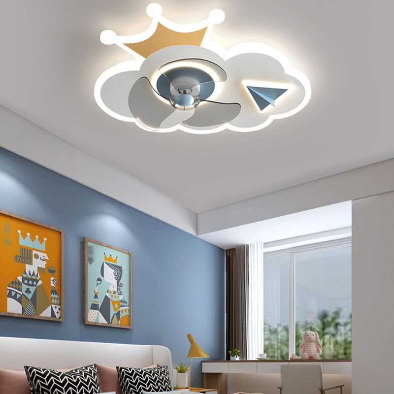 Metal Forma unica ventilatori per bambini in stile per bambini Multi-Lights Aibello del ventilatore a soffitto