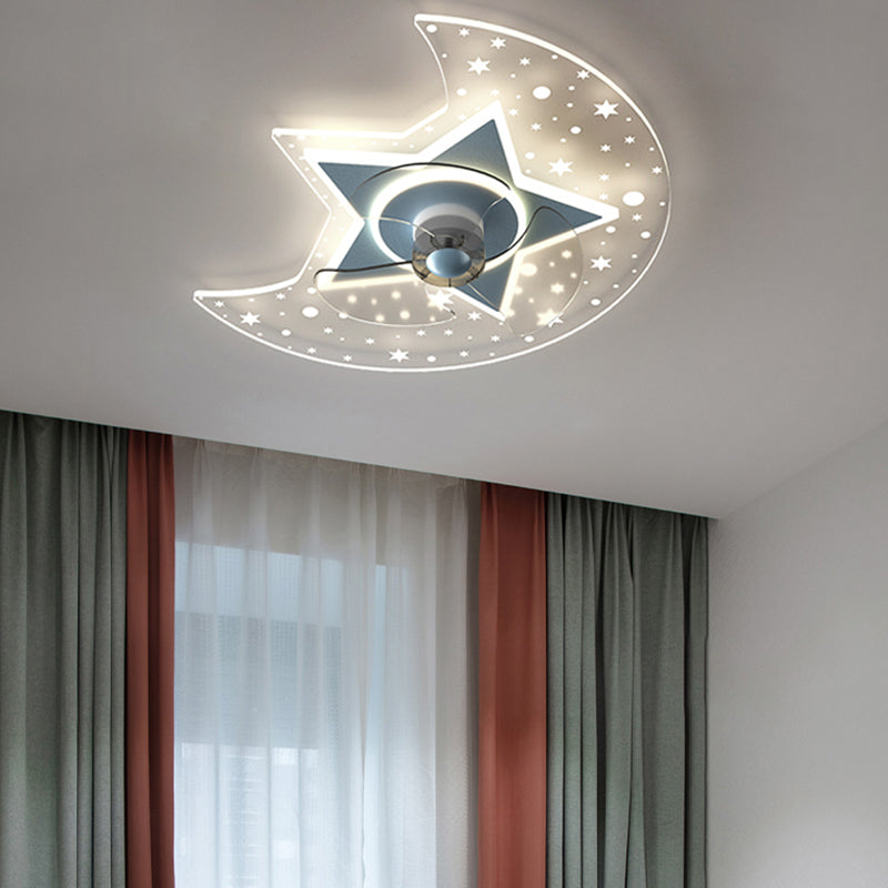 Metal Forma unica ventilatori per bambini in stile per bambini Multi-Lights Aibello del ventilatore a soffitto