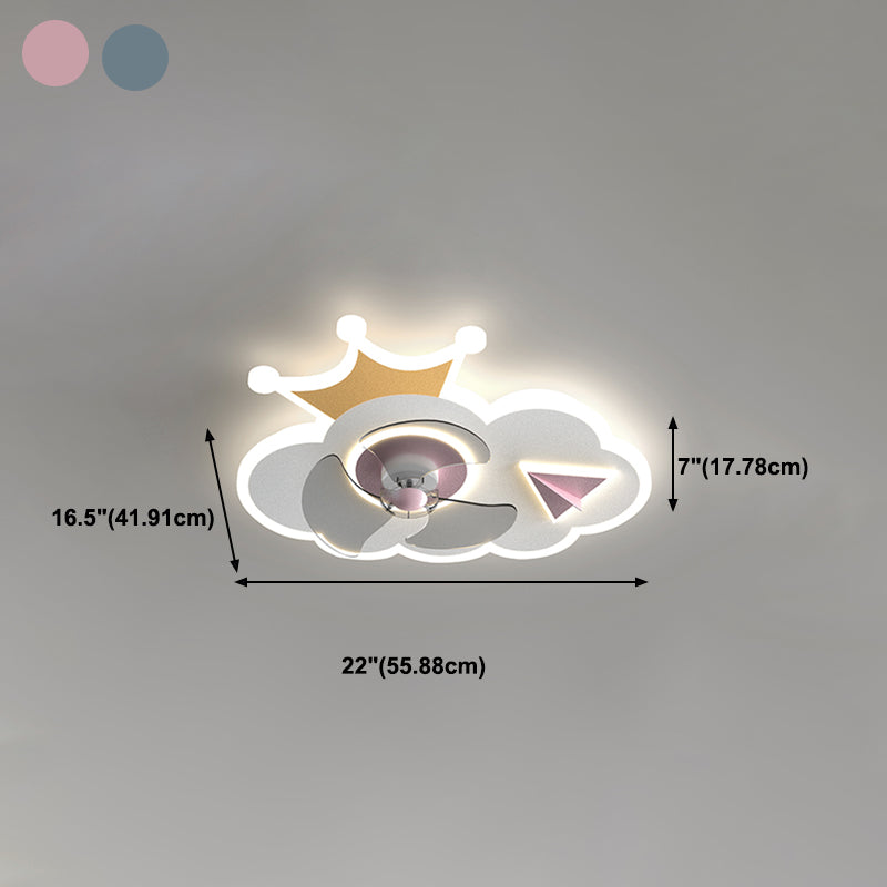 Metal Forma unica ventilatori per bambini in stile per bambini Multi-Lights Aibello del ventilatore a soffitto