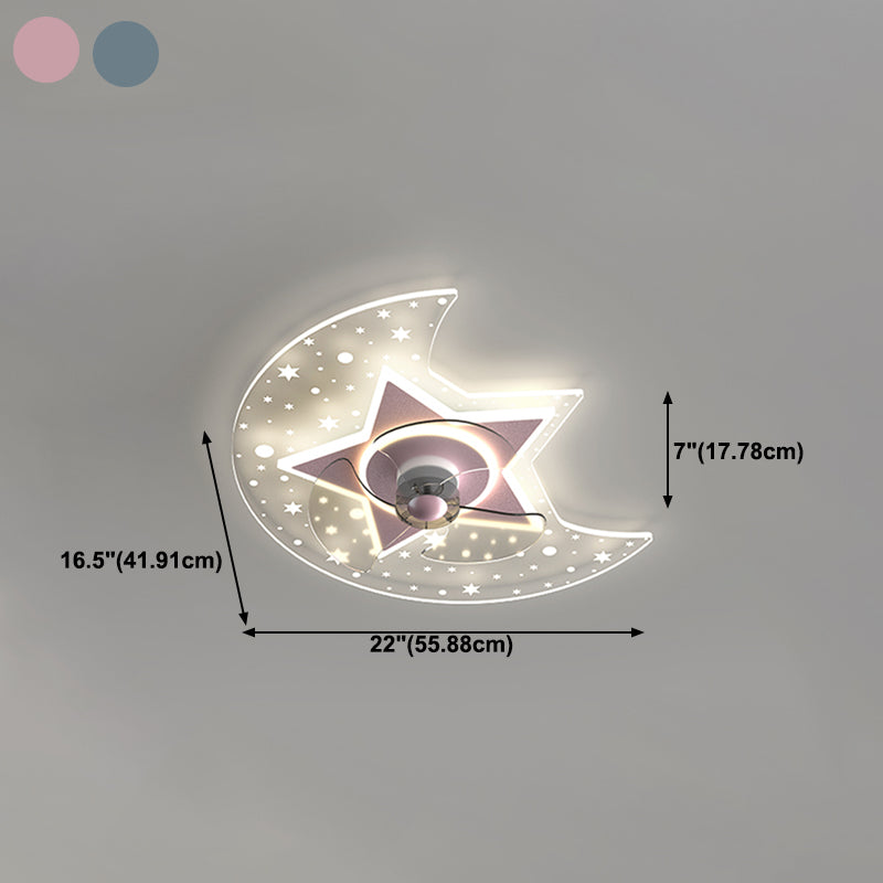 Metal Forma unica ventilatori per bambini in stile per bambini Multi-Lights Aibello del ventilatore a soffitto