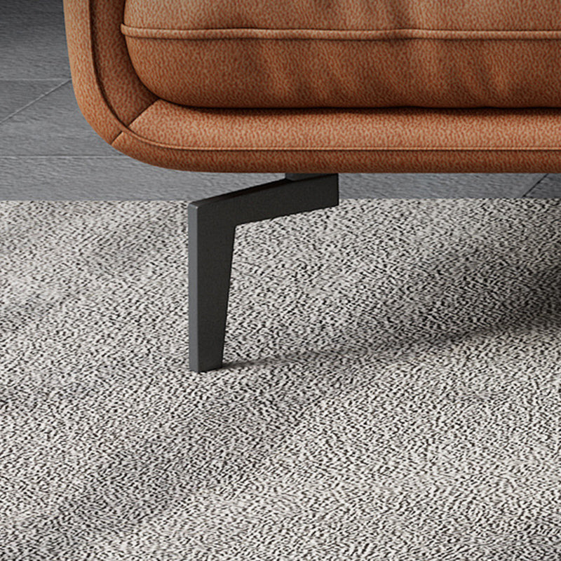 Recessed Arm Tan Contemporary Removable Cushions Faux Leather Sofa & Chaise