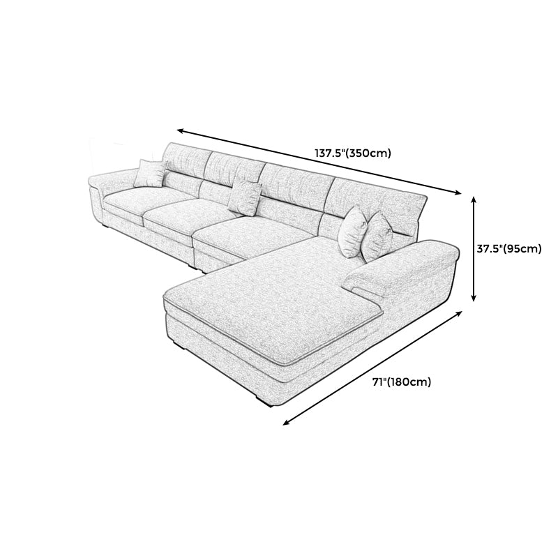 37.40"High Pillow Top Arm Sectionals,Casual High Back Sectionals with 4 Pillows