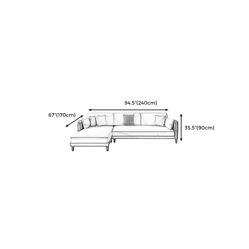 Contemporary Square Arm Sectional with Pillowed Back Cushions
