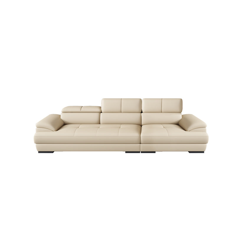 Beige Contemporary Sofa with Pillow Top Arm and Storage 27.6"