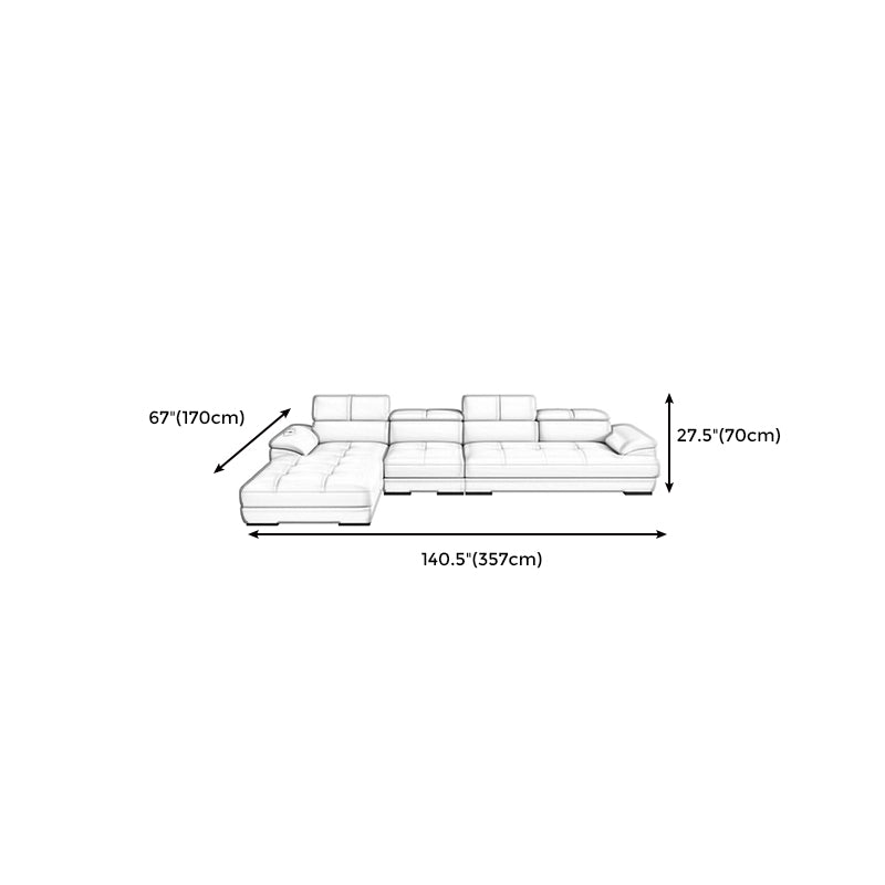 Beige Contemporary Sofa with Pillow Top Arm and Storage 27.6"