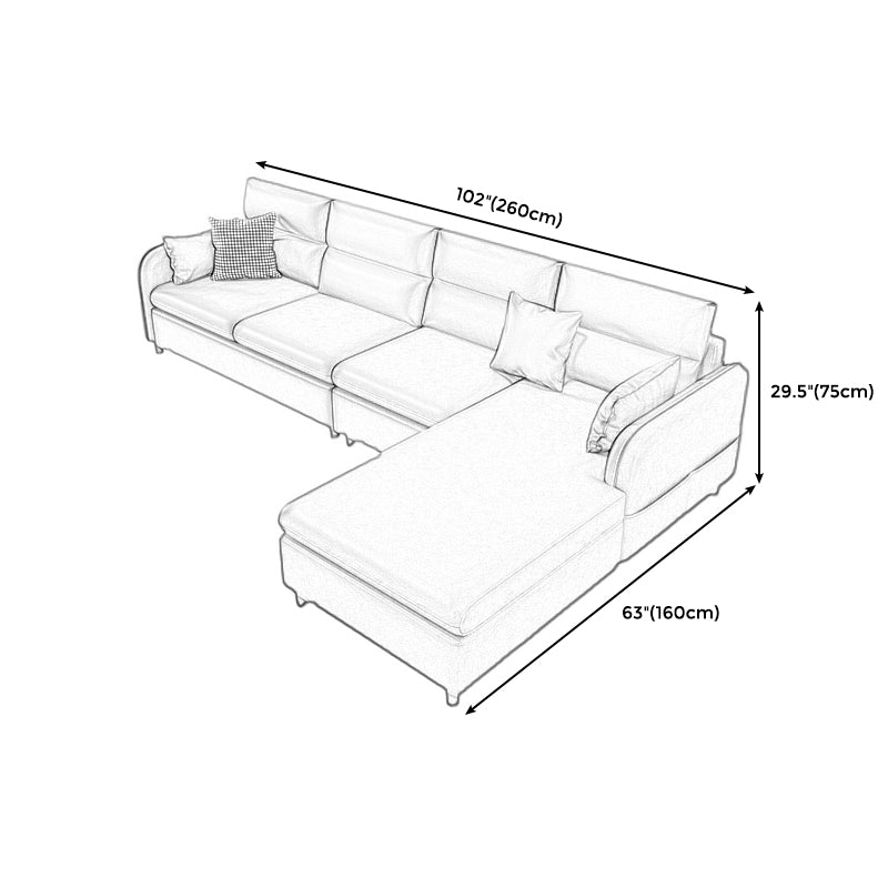 Faux leather Square Arm 102.36"D x 62.99"W x 29.53"H Sectionals with Storage