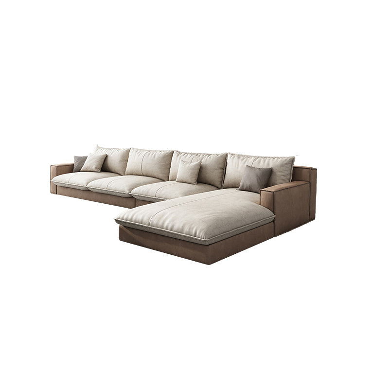 Assembled Living Room Square Arm Modular Contemporary Sofa & Chaise