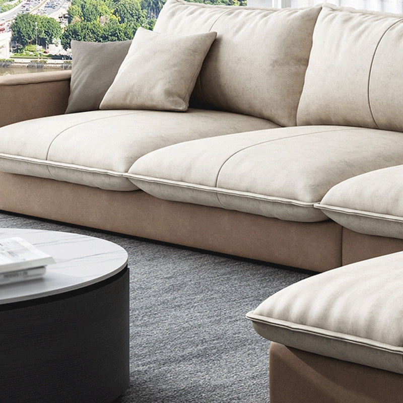 Assembled Living Room Square Arm Modular Contemporary Sofa & Chaise