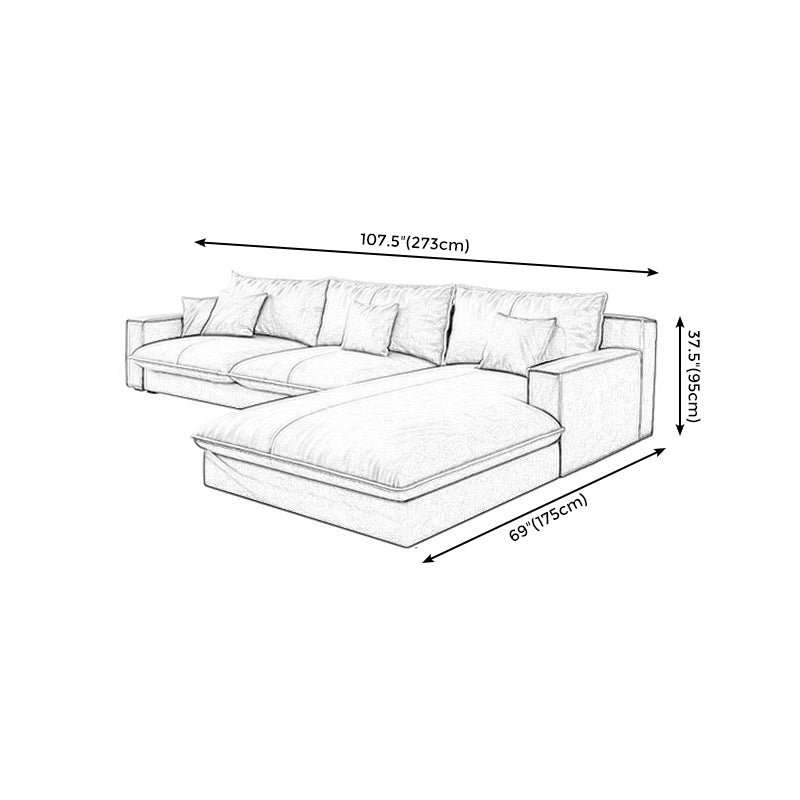Assembled Living Room Square Arm Modular Contemporary Sofa & Chaise