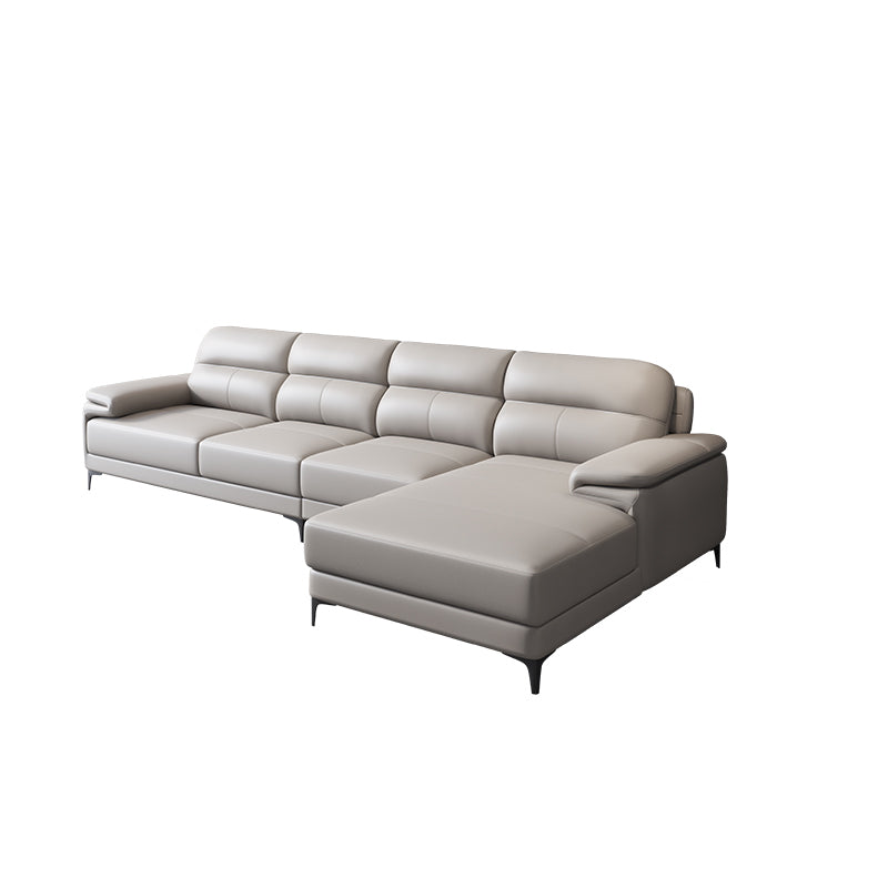 Contemporary Light Grey Sofa with Pillow Top Arm for Apartment 35.43"