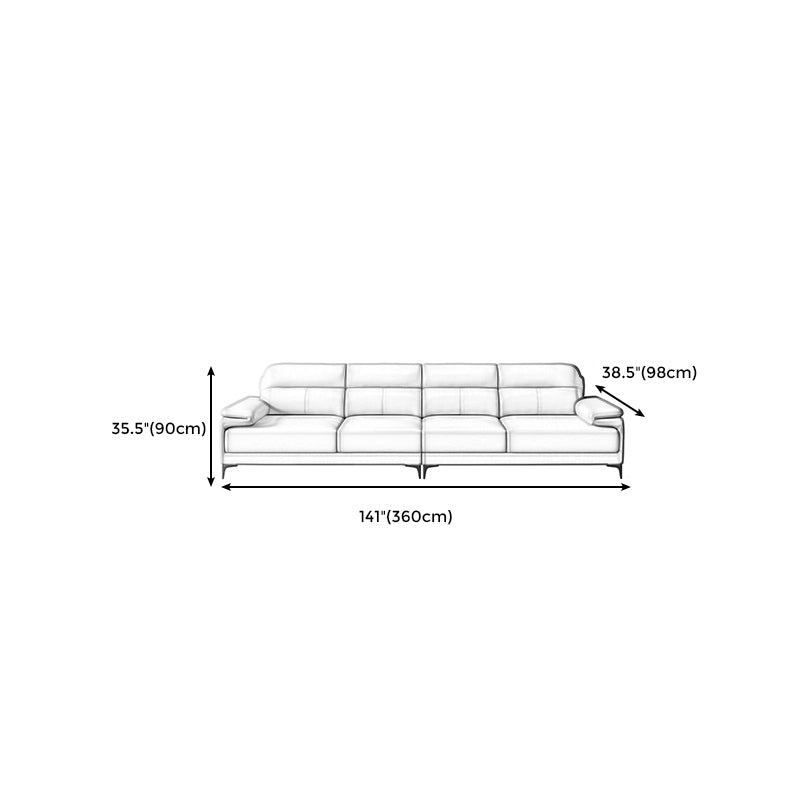 Contemporary Light Grey Sofa with Pillow Top Arm for Apartment 35.43"