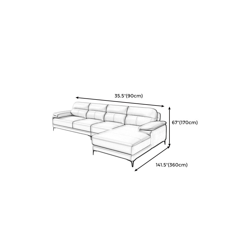 Contemporary Light Grey Sofa with Pillow Top Arm for Apartment 35.43"