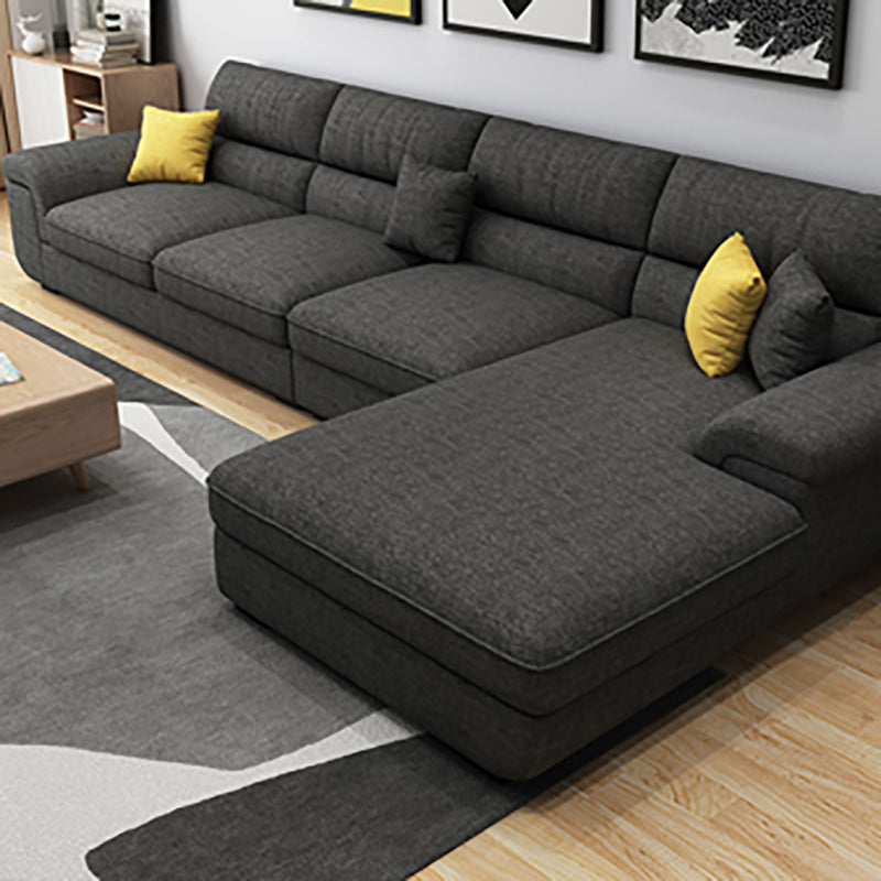 Modern Reversible Chaise Sofa with Flared Arm for Living Room 37.4"