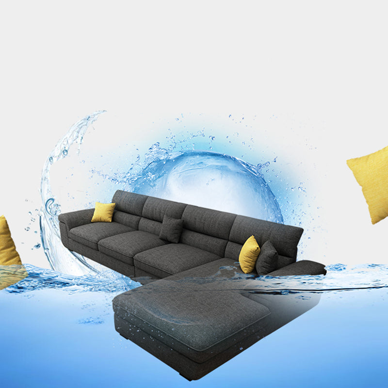 Modern Reversible Chaise Sofa with Flared Arm for Living Room 37.4"