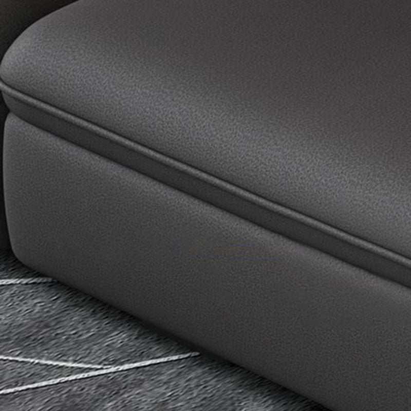 Modern Stain Resistant Faux Leather Pillow Top Arm Sofa with Bolster Pillows