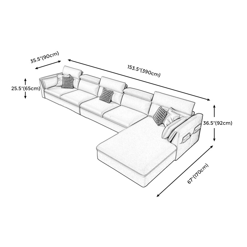Modern Stain Resistant Faux Leather Pillow Top Arm Sofa with Bolster Pillows
