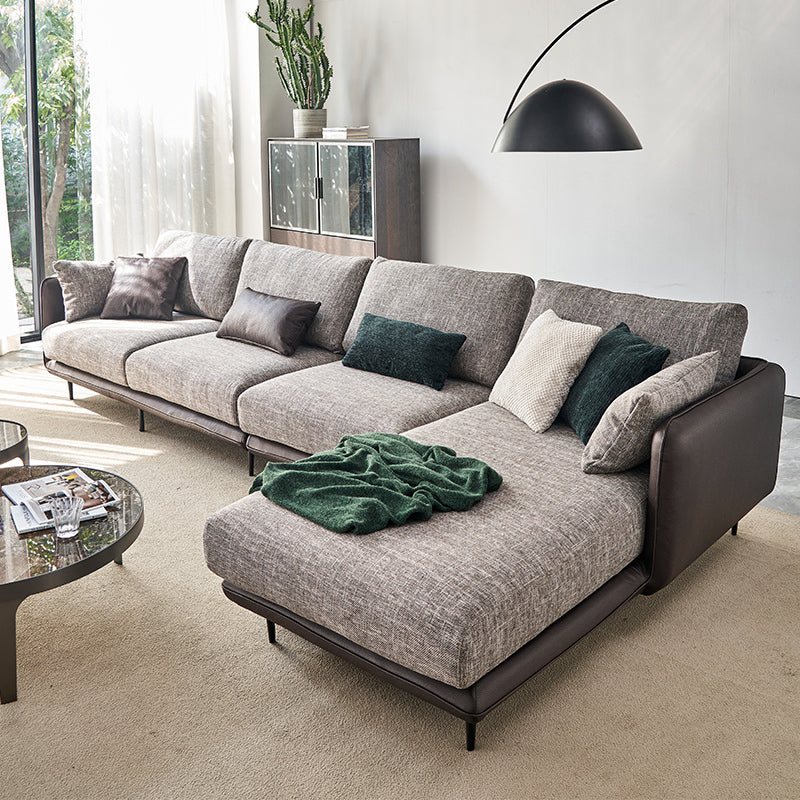 Modern Tuxedo Arm Removable Cushions Sofa with Pillows 35.43" for Living Room