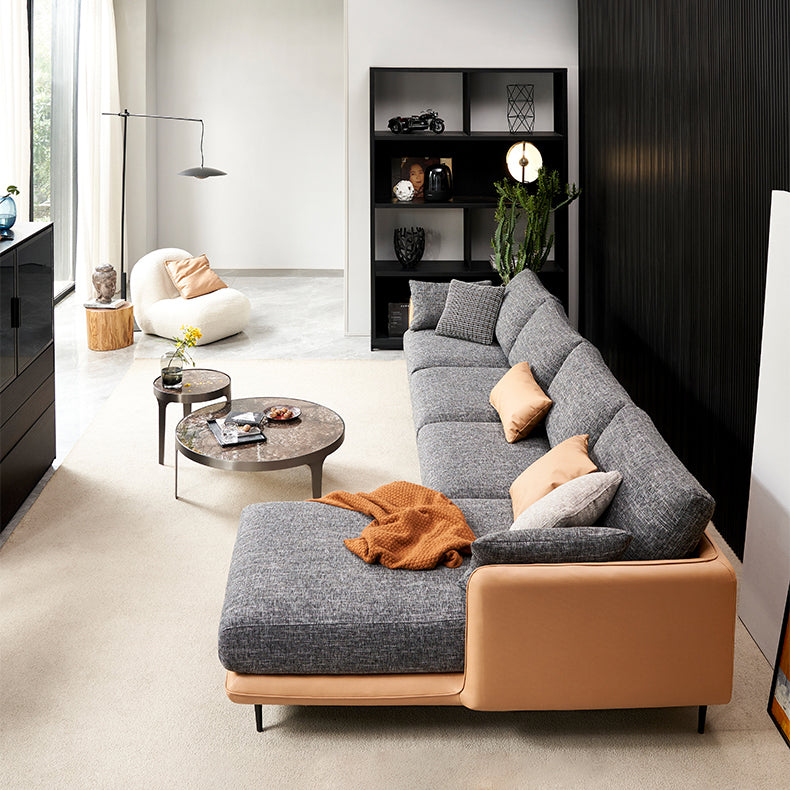 Modern Tuxedo Arm Removable Cushions Sofa with Pillows 35.43" for Living Room