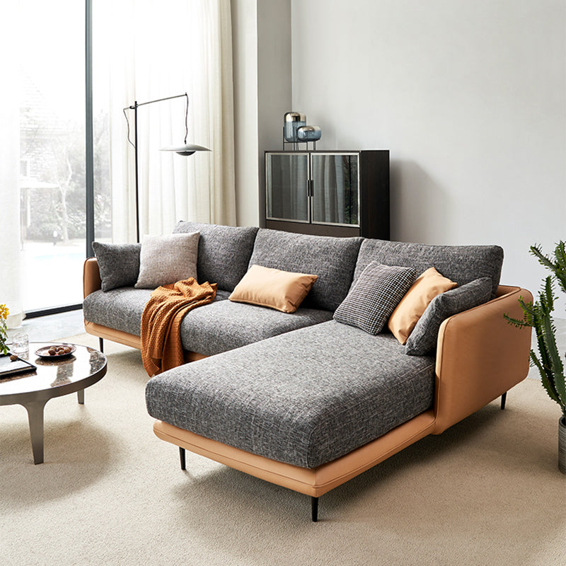 Modern Tuxedo Arm Removable Cushions Sofa with Pillows 35.43" for Living Room