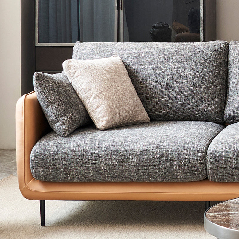 Modern Tuxedo Arm Removable Cushions Sofa with Pillows 35.43" for Living Room