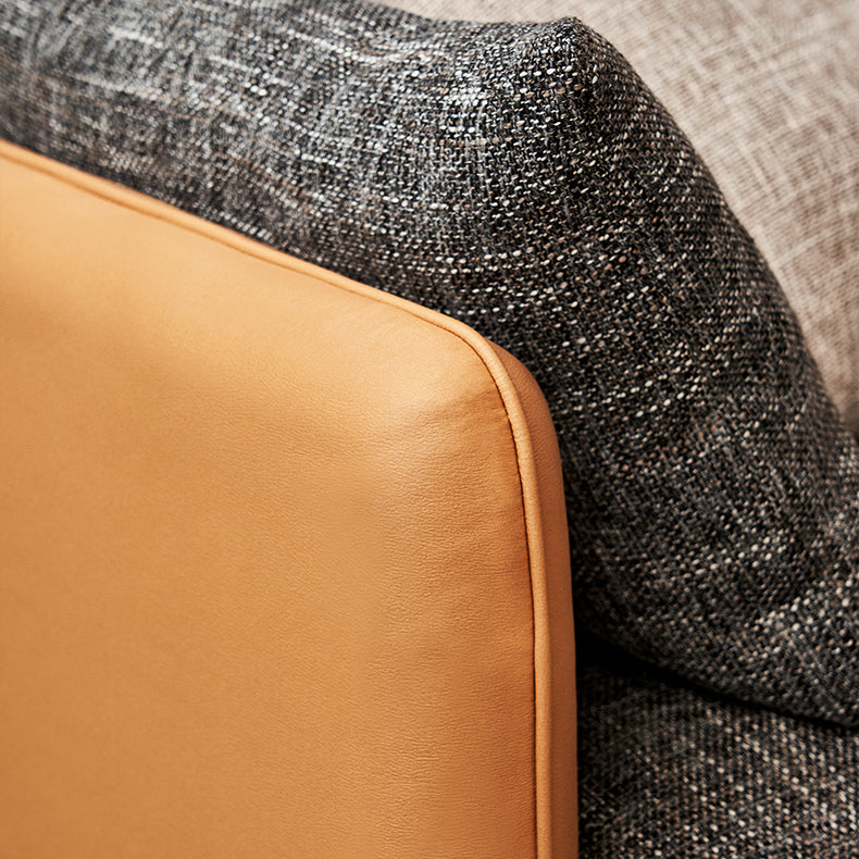 Modern Tuxedo Arm Removable Cushions Sofa with Pillows 35.43" for Living Room