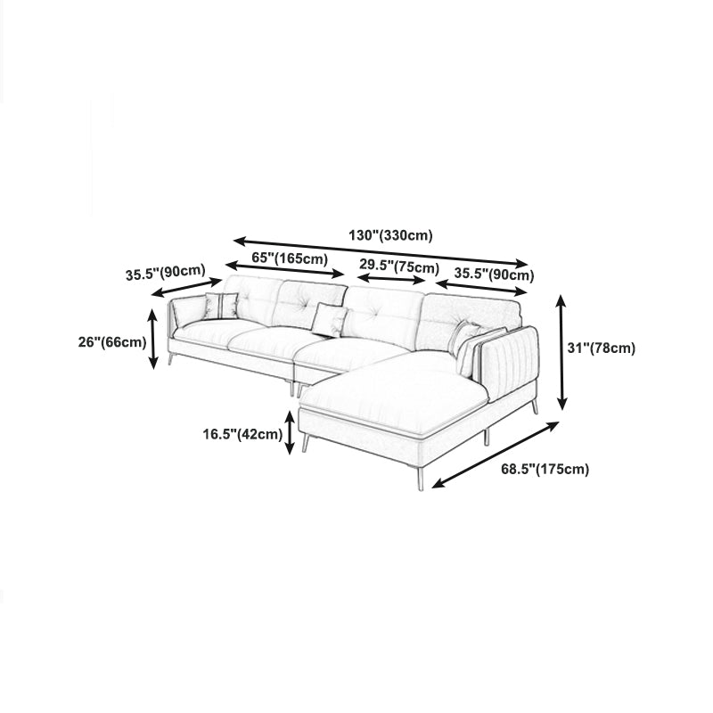 Beige Contemporary Faux Leather Sofa with Recessed Arm 30.7"