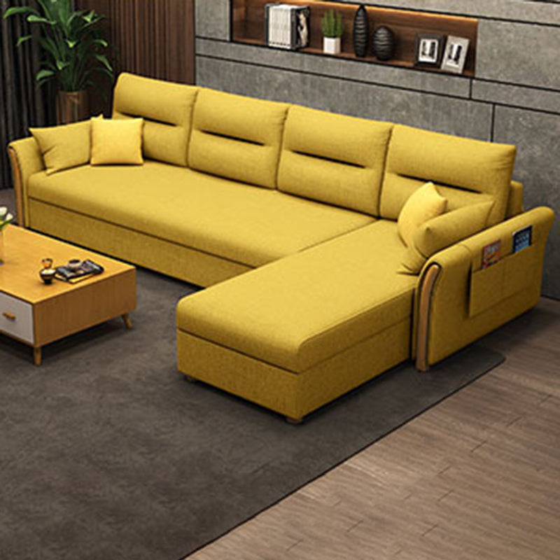 Modern Convertible Futon Sofa Bed 4-seater Settee Furniture with Bolster Pillows