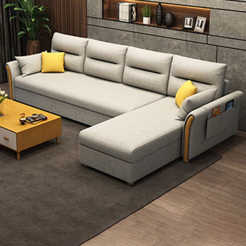 Modern Convertible Futon Sofa Bed 4-seater Settee Furniture with Bolster Pillows