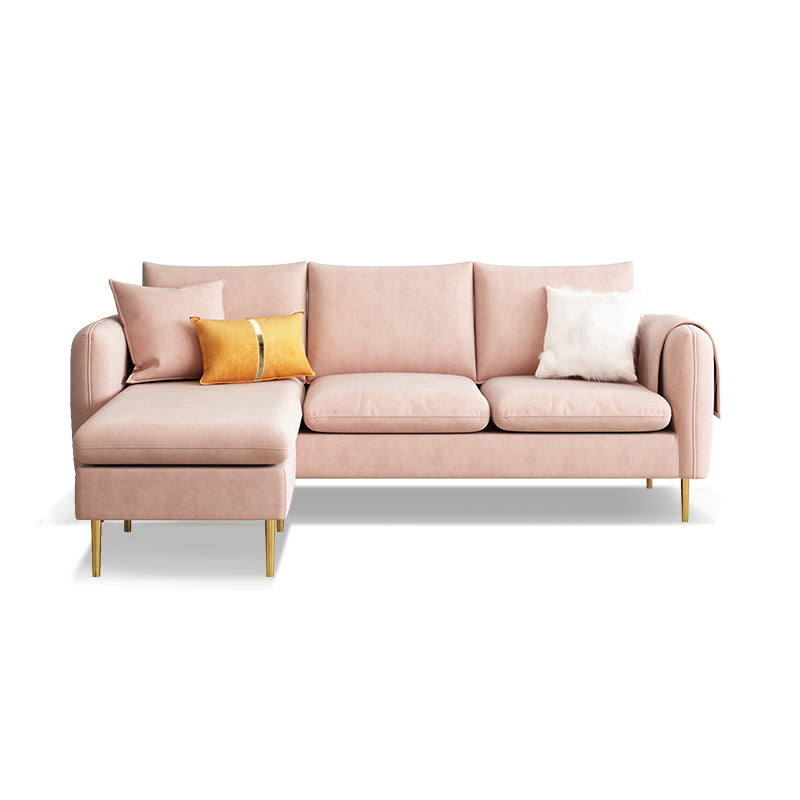 Scandinavian Velvet Sofa with 3 Pillows and Storage for Apartment