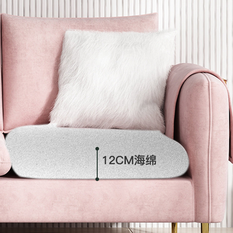 Scandinavian Velvet Sofa with 3 Pillows and Storage for Apartment