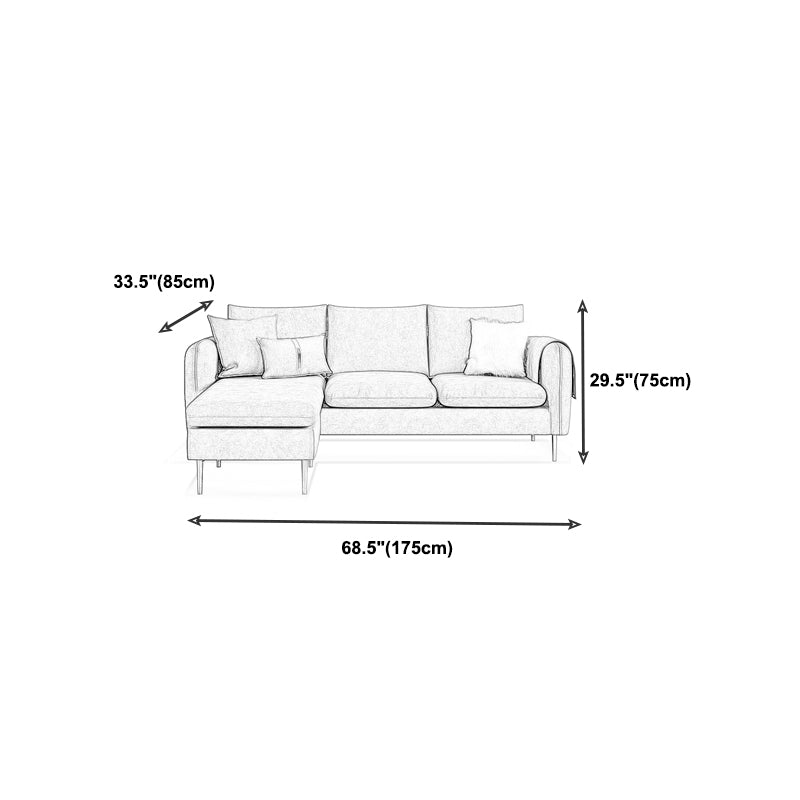 Scandinavian Velvet Sofa with 3 Pillows and Storage for Apartment
