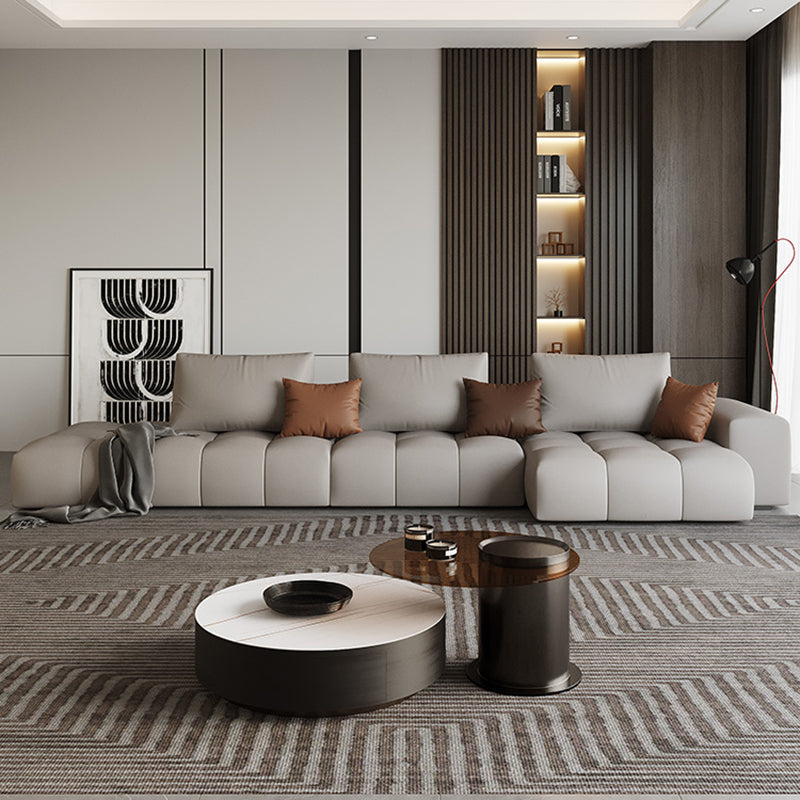 American Traditional Faux Leather Cushions Sofa 37.4"High Square Arm Sofa,White