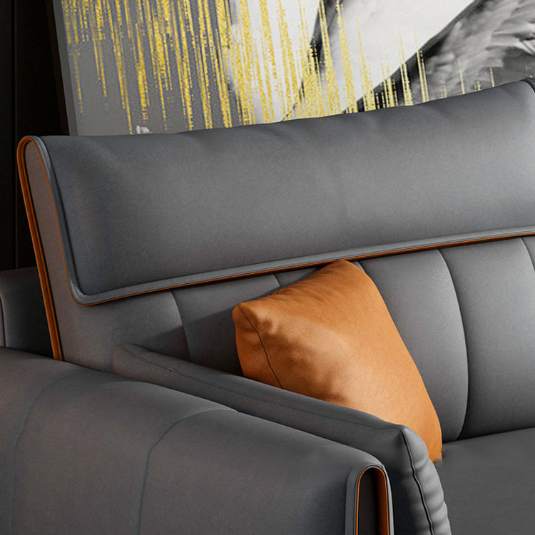 Contemporary Pillow Back Sofa with Recessed Arm for Apartment