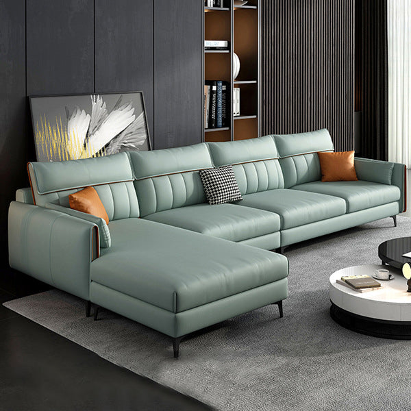 Contemporary Pillow Back Sofa with Recessed Arm for Apartment
