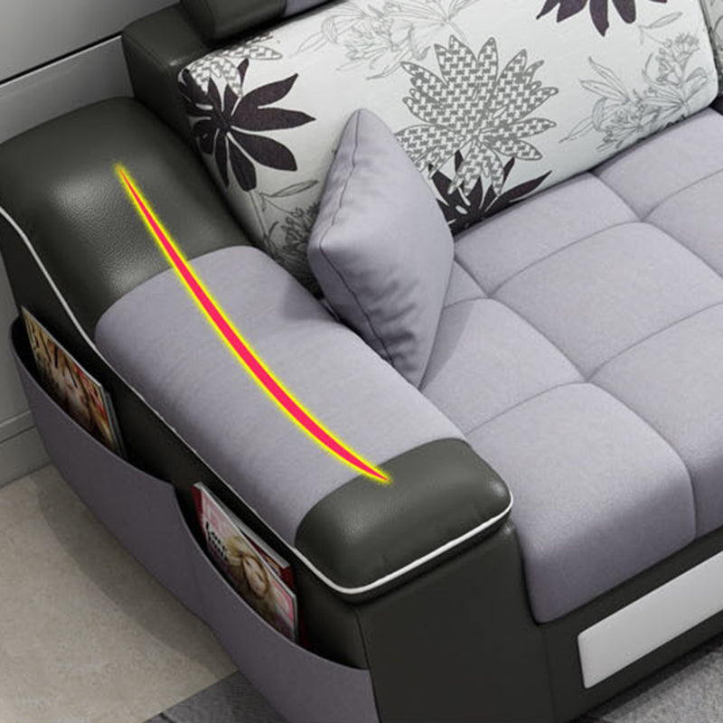 Pillow Top Arm Modular Settee Furniture 3-seater Sofa and Chaise with Pillows