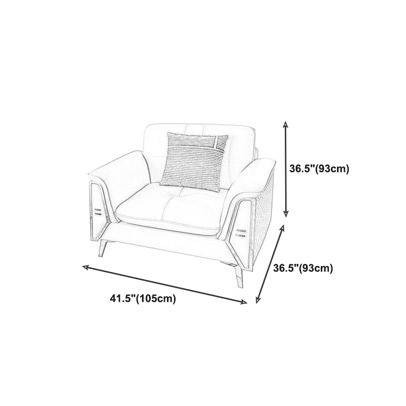 Contemporary Biscuit Back Sofa with Flared Arm for Apartment 36.61"