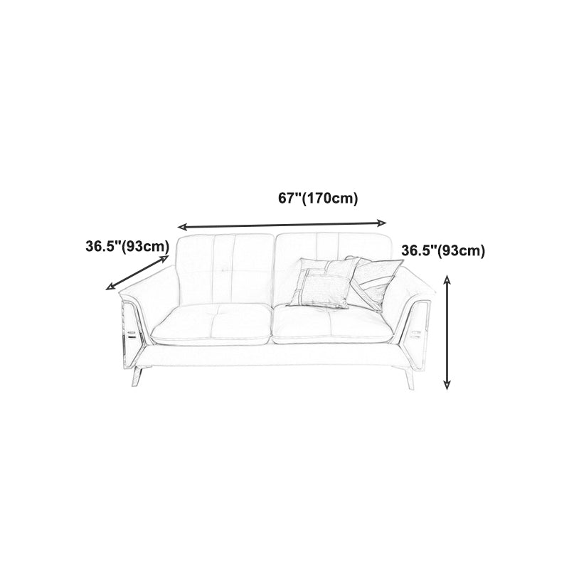 Contemporary Biscuit Back Sofa with Flared Arm for Apartment 36.61"