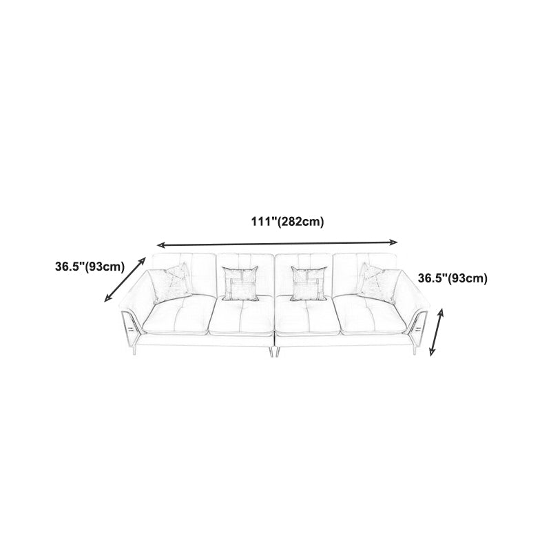 Contemporary Biscuit Back Sofa with Flared Arm for Apartment 36.61"