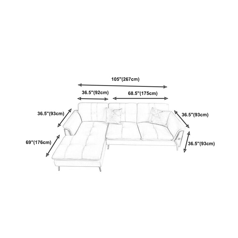 Contemporary Biscuit Back Sofa with Flared Arm for Apartment 36.61"