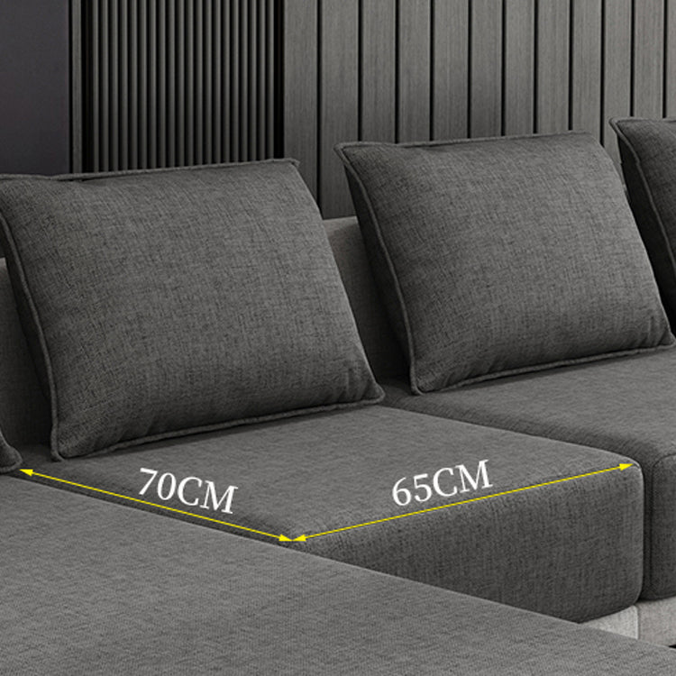 Contemporary Loose Back Removable Cushions Sofa with Reversible Chaise for Living Room